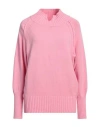 B.yu B. Yu Woman Turtleneck Pink Size L Viscose, Polyester, Polyamide In Pink