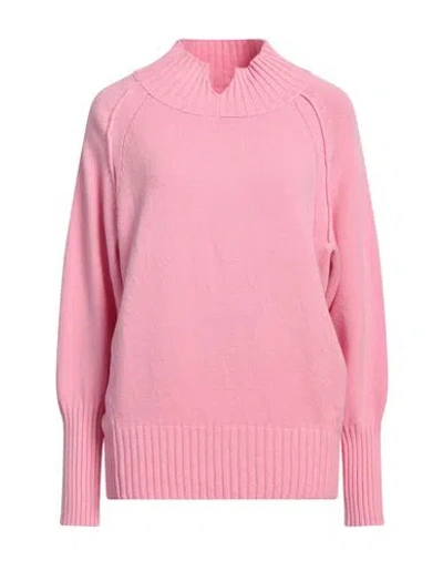 B.yu B. Yu Woman Turtleneck Pink Size L Viscose, Polyester, Polyamide