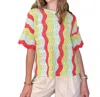 B.yu Crochet Stripe Top In Multi In Multi