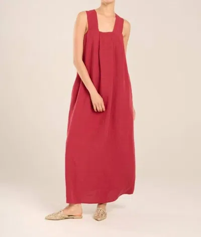 B.yu Square Neck Maxi Dress In Bordeaux