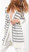 B.yu Striped Cardigan In Silver/white/black In Multi