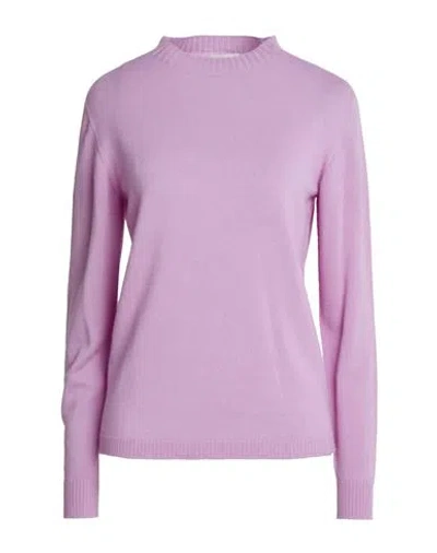 B.yu B-yu Woman Turtleneck Lilac Size L Merino Wool In Purple