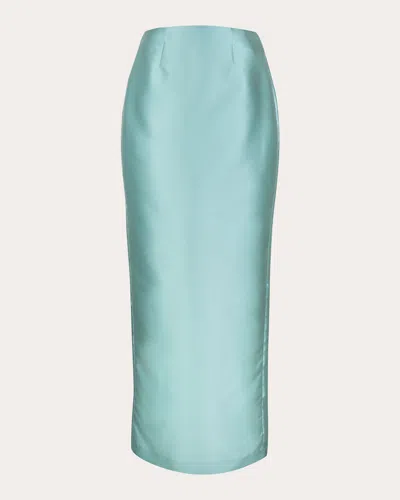 Byvarga Women's Agnes Satin Pencil Skirt In Blue