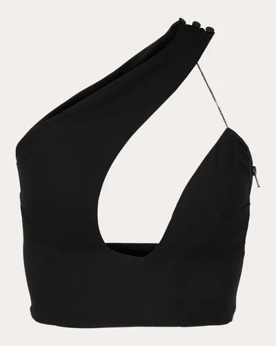 Byvarga Women's Bria Cutout Asymmetric Crop Top In Black