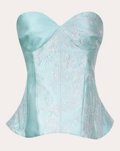 Byvarga Women's Vicky Satin Lace Bustier Top In Blue