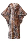 Byvinnik Neutrals / Gold / Brown Glissando Kaftan In Leopard Lady Velvet In Multi