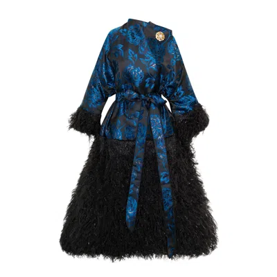 Byvinnik Women's Black / Blue London Opera Coat In Serses In Multi