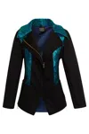 Byvinnik Women's Black / Blue Moto Jacket In Rusalka