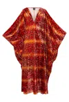 Byvinnik Women's Black / Brown / Red Glissando Kaftan In Storeria Velvet In Multi