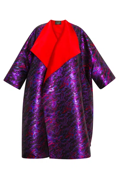 Byvinnik Women's Black / Pink / Purple Reversible Opera Coat In Brunette
