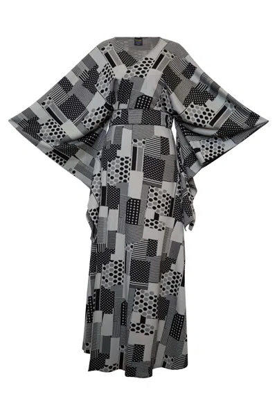 Byvinnik Women's Black / White / Grey Bohémienne Kimono Robe In Working Title In Multi