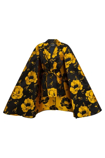 Byvinnik Women's Black / Yellow / Orange Jacquard Jape In Pagliacci