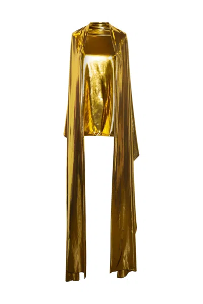 Byvinnik Women's Blanket Scarf In Disco Fever Gold / Gold