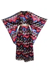 Byvinnik Women's Blue / White / Red Bohémienne Sequin Kimono Robe In Fantasy