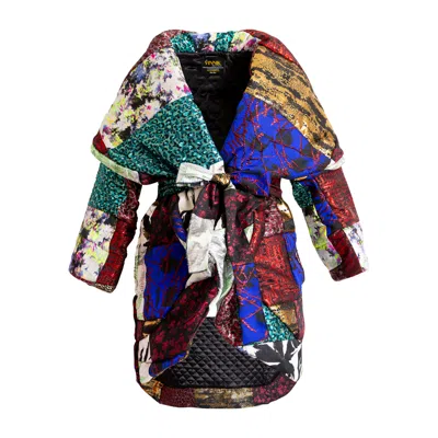 Byvinnik Women's Cocoon Coat - Patchwork In Multi