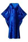 Byvinnik Women's Glissando Kaftan In Crushed Velvet Royal Blue In Blue