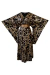 Byvinnik Women's Gold / Black Bohémienne Sequin Kimono Robe “leda” Runway Edition In Gold/black