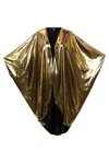 Byvinnik Women's Gold / Black Coloratura Cape In Disco Fever - Gold