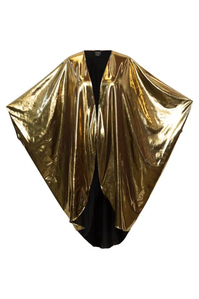 Byvinnik Women's Gold / Black Coloratura Cape In Disco Fever - Gold