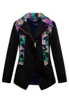Byvinnik Women's Gold / Black / Pink Moto Jacket In What The Flower - Purple