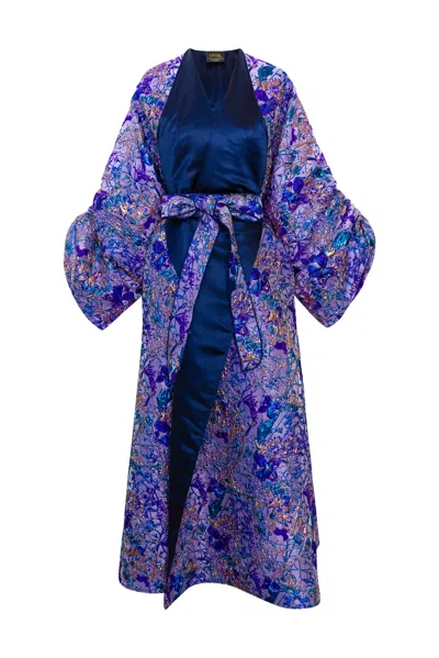 Byvinnik Women's Gold / Blue / Purple Parisian Coat In Flight - Purple