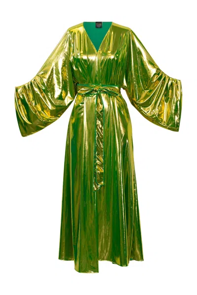Byvinnik Women's Gold / Green Downstage Duster In Disco Fever - Green