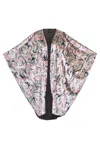 Byvinnik Women's Gold / White / Red Coloratura Cape In Swirl Velvet