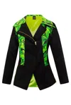 Byvinnik Women's Green / Black Moto Jacket In Verdi