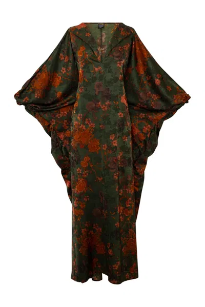 Byvinnik Women's Green / Black / Rose Gold Glissando Kaftan In Worldly