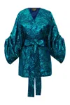 Byvinnik Women's Green / Blue Jacquard Reversible Theater Jacket In Rusalka In Blue