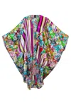 Byvinnik Women's Green / Blue / Pink Coloratura Cape In Beatrix In Multi