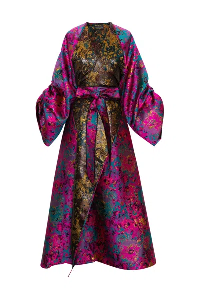 Byvinnik Women's Green / Pink / Purple Parisian Coat In Lucia Di Lammermoor - Magenta