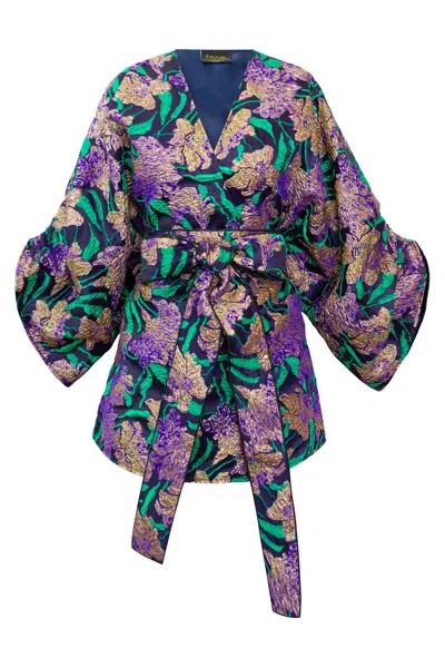 Byvinnik Women's Green / Pink / Purple Theater Jacket In What The Flower - Purple
