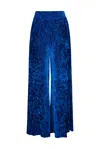 Byvinnik Women's Muse Pants In Crushed Slink Velvet Blue In Blue