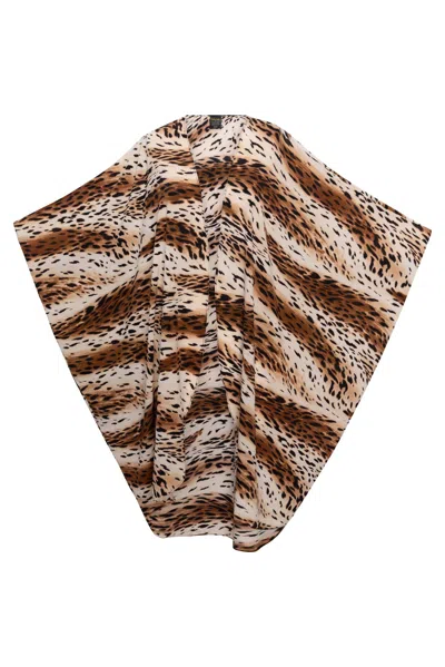 Byvinnik Women's Neutrals / Brown Coloratura Cape In Neutral Animal Print