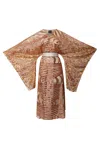 Byvinnik Women's Neutrals / Gold / Pink Bohémienne Sequin Kimono Robe Stardust Rose Gold - Runway Edition In Gold/pink