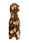 Byvinnik Women's Neutrals / Green / White Variations Duster In Leah Loves Orchids