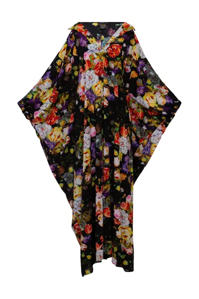 Byvinnik Women's Orange / Black / Pink Glissando Kaftan In Camille