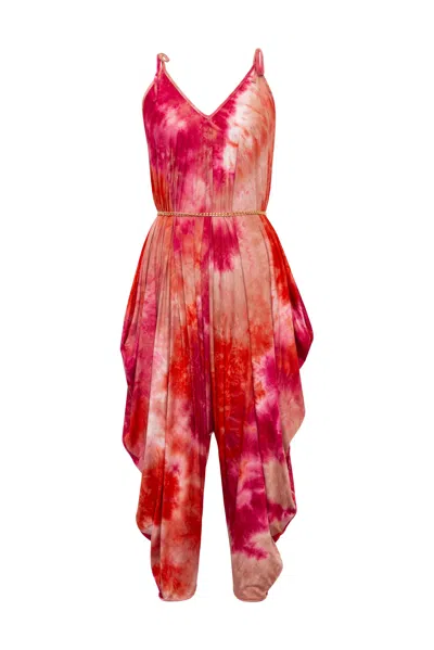 Byvinnik Women's Pink / Purple Poiret Jumpsuit In Tie Dye For - Sherbet