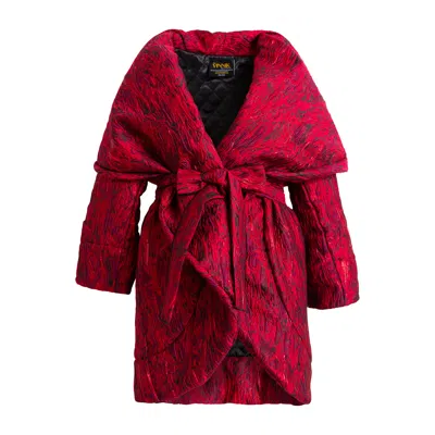 Byvinnik Women's Pink / Purple / Red Jacquard Quilted Cocoon Coat - Mefistofele In Pink/purple/red