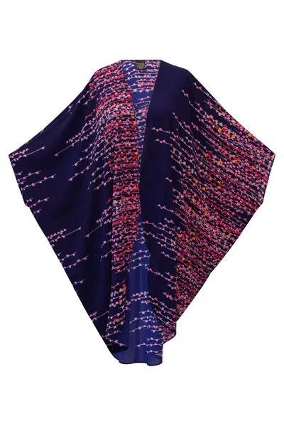 Byvinnik Women's Purple / Red Coloratura Cape In Meri In Multi