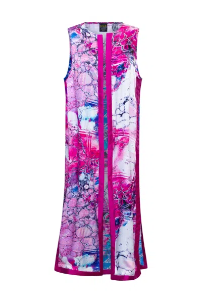 Byvinnik Women's White / Blue / Pink Berlin Duster In Patty Pink In Multi