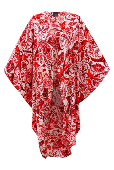 Byvinnik Women's White / Red Coloratura Cape In San Francisco