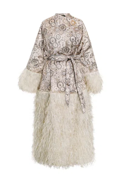 Byvinnik Women's White / Silver London Opera Coat In La Favorite