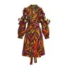 Byvinnik Women's Pink / Purple / Yellow Ruffle Trench Coat In Prisma Tigre In Yellow/orange/pink