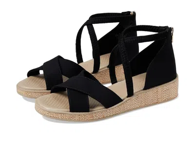 Bzees Bali Sand Strappy Wedge Sandals In Black