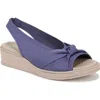Bzees Bell Slingback Wedge Sandal In Skipper Blue Knit Fabric