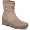 Bzees Berkley Womens Faux Suede Ruched Ankle Boots In Multi