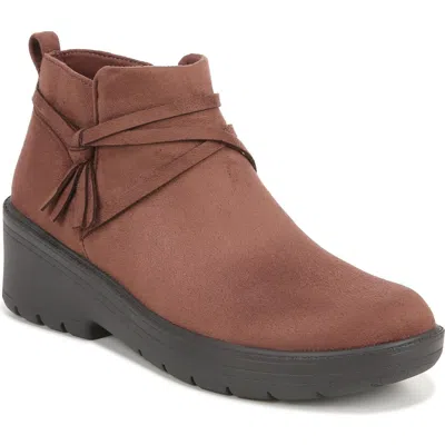 Bzees Blaine Womens Faux Suede Strappy Booties In Brown