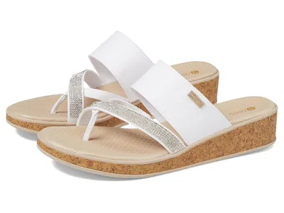 Bzees Bora Bright Wedge Sandals In White